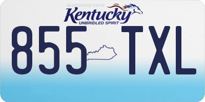 KY license plate 855TXL