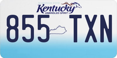KY license plate 855TXN