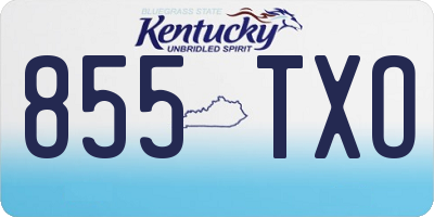 KY license plate 855TXO