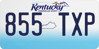 KY license plate 855TXP