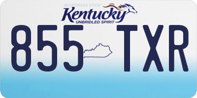 KY license plate 855TXR