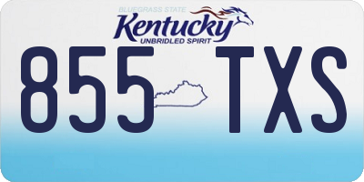 KY license plate 855TXS