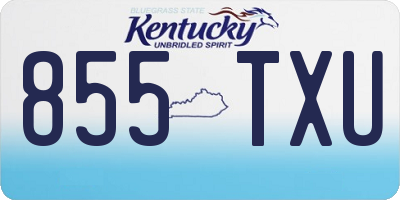 KY license plate 855TXU