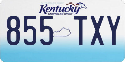 KY license plate 855TXY
