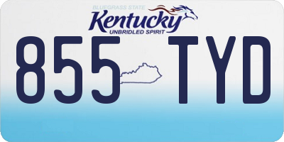 KY license plate 855TYD