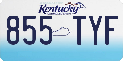 KY license plate 855TYF