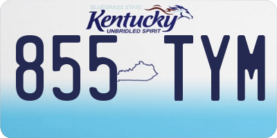 KY license plate 855TYM