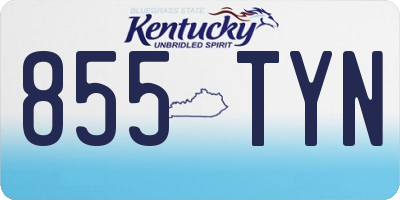 KY license plate 855TYN