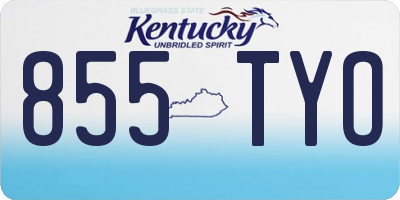 KY license plate 855TYO