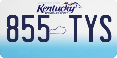 KY license plate 855TYS