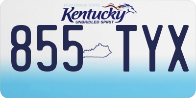 KY license plate 855TYX