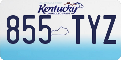 KY license plate 855TYZ