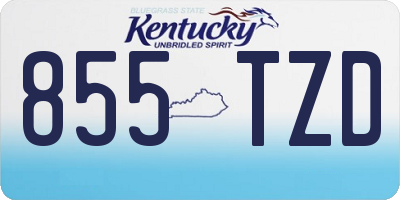 KY license plate 855TZD