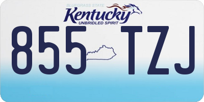 KY license plate 855TZJ