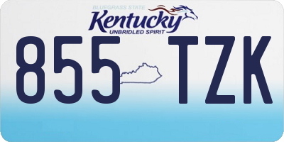 KY license plate 855TZK