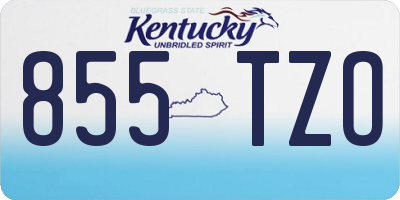 KY license plate 855TZO
