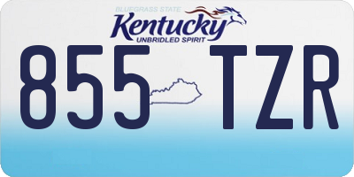 KY license plate 855TZR