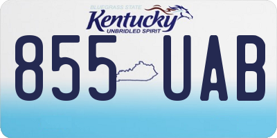 KY license plate 855UAB