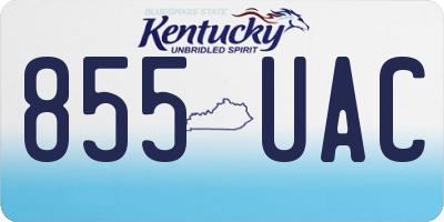 KY license plate 855UAC