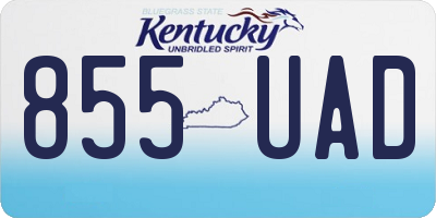 KY license plate 855UAD