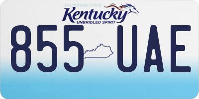 KY license plate 855UAE