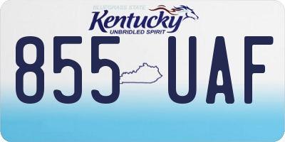 KY license plate 855UAF