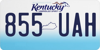 KY license plate 855UAH