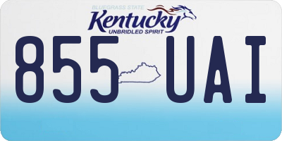KY license plate 855UAI