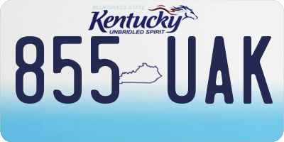KY license plate 855UAK