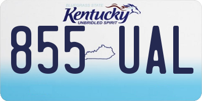 KY license plate 855UAL