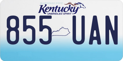 KY license plate 855UAN