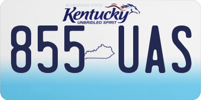 KY license plate 855UAS
