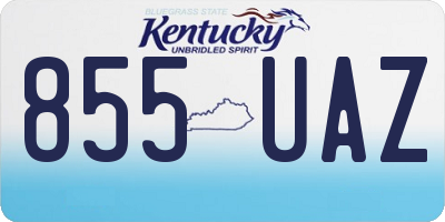 KY license plate 855UAZ