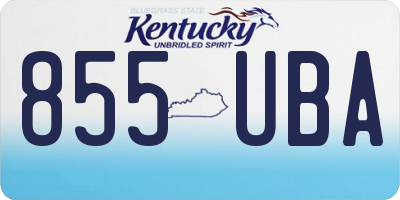 KY license plate 855UBA