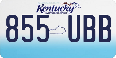 KY license plate 855UBB