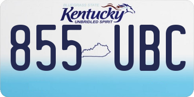 KY license plate 855UBC