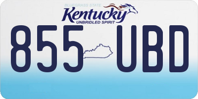 KY license plate 855UBD