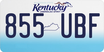 KY license plate 855UBF