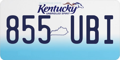 KY license plate 855UBI