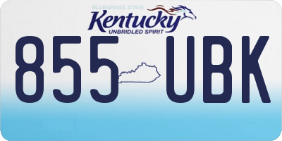 KY license plate 855UBK