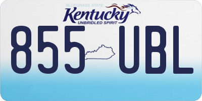 KY license plate 855UBL