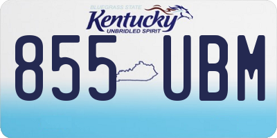 KY license plate 855UBM