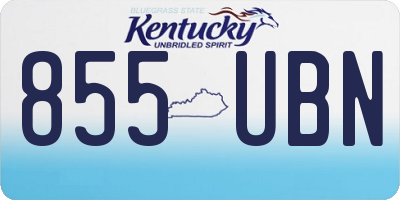 KY license plate 855UBN