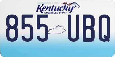 KY license plate 855UBQ