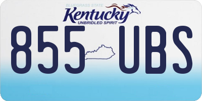 KY license plate 855UBS