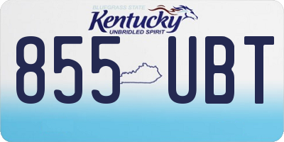 KY license plate 855UBT