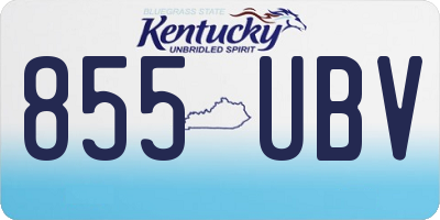 KY license plate 855UBV