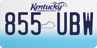 KY license plate 855UBW
