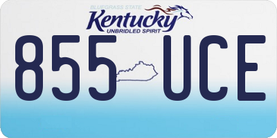 KY license plate 855UCE