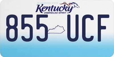 KY license plate 855UCF